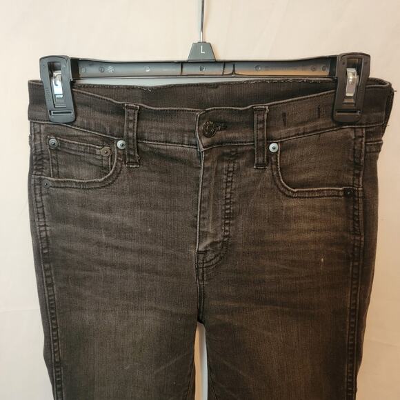Madewell Washed Black High Waisted Step Raw Hem 10 in Skinny Jeans Size 25 - Picture 5 of 10